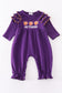 Puprle go tigers embroidery girl romper