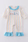 Stripe princess embroidery girl romper