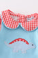 Blue valentine dinosaur applique boy bubble set
