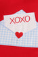 Red valentine XOXO applique boy set