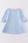 Blue valentine puppy heart applique girl dress