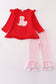 Red puppy heart applique girl set