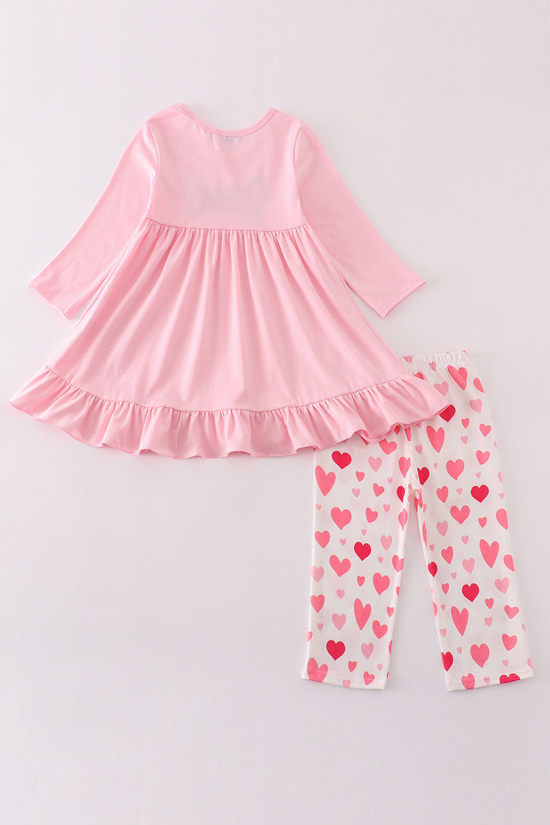 Valentine love french knot girl set