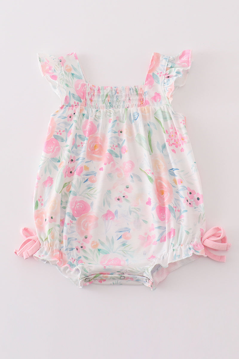 Pink Pastel Meadow print girl bubble