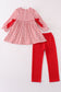 Valentine's day smocked heart embroidery girl set