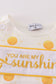 Yellow you are my sunshine embroidery boy bubble