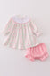 Valentine's day heart bow embroidery girl bloomer set