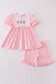 Pink easter cross embroidery girl set