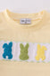 Green easter bunny french knot boy bloomer set