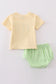 Green easter bunny french knot boy bloomer set