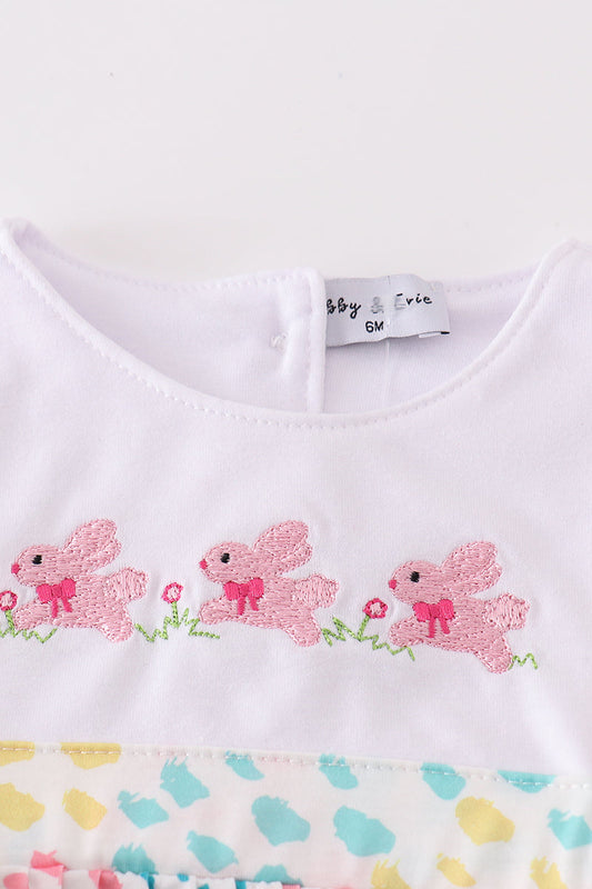 Leopard bunny embroidery girl bubble