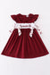 Maroon mississippi embroidery girl dress