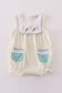 Easter stripe bunny embroidery girl bubble