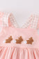 Pink easter bunny french knot girl set