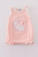 Pink easter bunny applique girl bubble