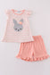 Pink easter bunny sequin girl set