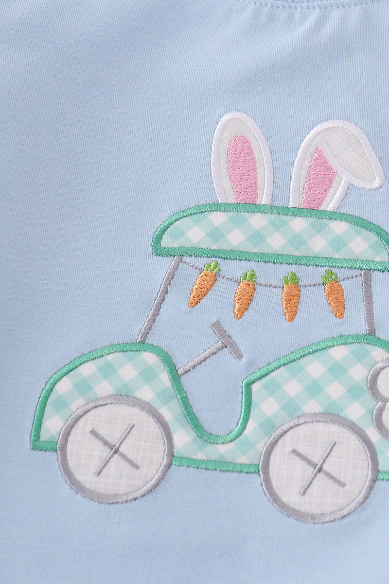 Blue golf easter applique boy set