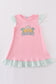 Pink easter he is risen applique girl dress