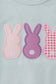 Blue easter bunny applique girl bubble