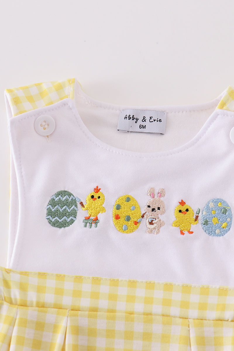 Yellow bunny egg embroidery boy jonjon