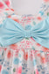 Blue floral print bow bloomer set