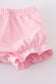 Pink western cowboy embroidery smocked bloomer set