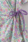 Purple floral print women dress