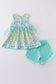 Ocean bloom print ruffle set