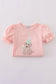 Pink puppy birthday applique girl set