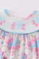 Blue petal meadow embroidery girl bloomer set