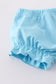 Blue petal meadow embroidery girl bloomer set
