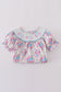 Blue petal meadow embroidery girl dress