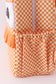 Orange Tennessee embroidery checkered ruffle backpack