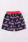 Navy Georgia Atlanta Braves dad & boy swim trunks