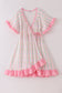 Pink floral print mom ruffle dress