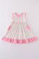Pink floral print girl ruffle dress