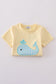 Yellow whale applique boy set