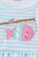 Blue stripe go fishing applique set
