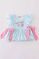 Blue stripe go fishing applique set