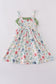 Green garden rose dress