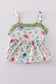 Green garden rose dress