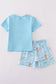Blue marine creature embroidery set