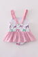 Pink bow embroidery one-piece swimsuit (UPF50+)