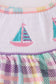 Purple sailboats embroidery bloomer set