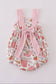 Pink baseball print gingham bubble