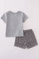Gray tool box applique shorts set