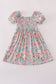 Green garden bloom smocked mom&me dress