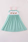 Mint hunting puppy embroidery ruffle dress