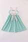 Mint hunting puppy embroidery ruffle dress