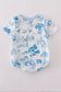 Blue farm print pocket bubble
